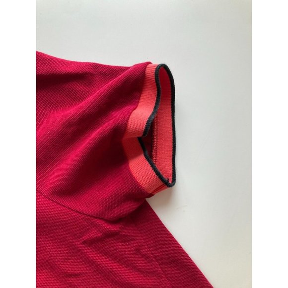 Men's LACOSTE LIVE F8329 Red Coral Logo Cotton Pique Knit Polo, Size 4 / M - Picture 5 of 13